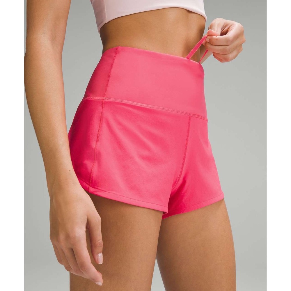 Lululemon Speed Up High-Rise Lined Shorts 2.5 Lipstick Pink LW7BEXS Size 10